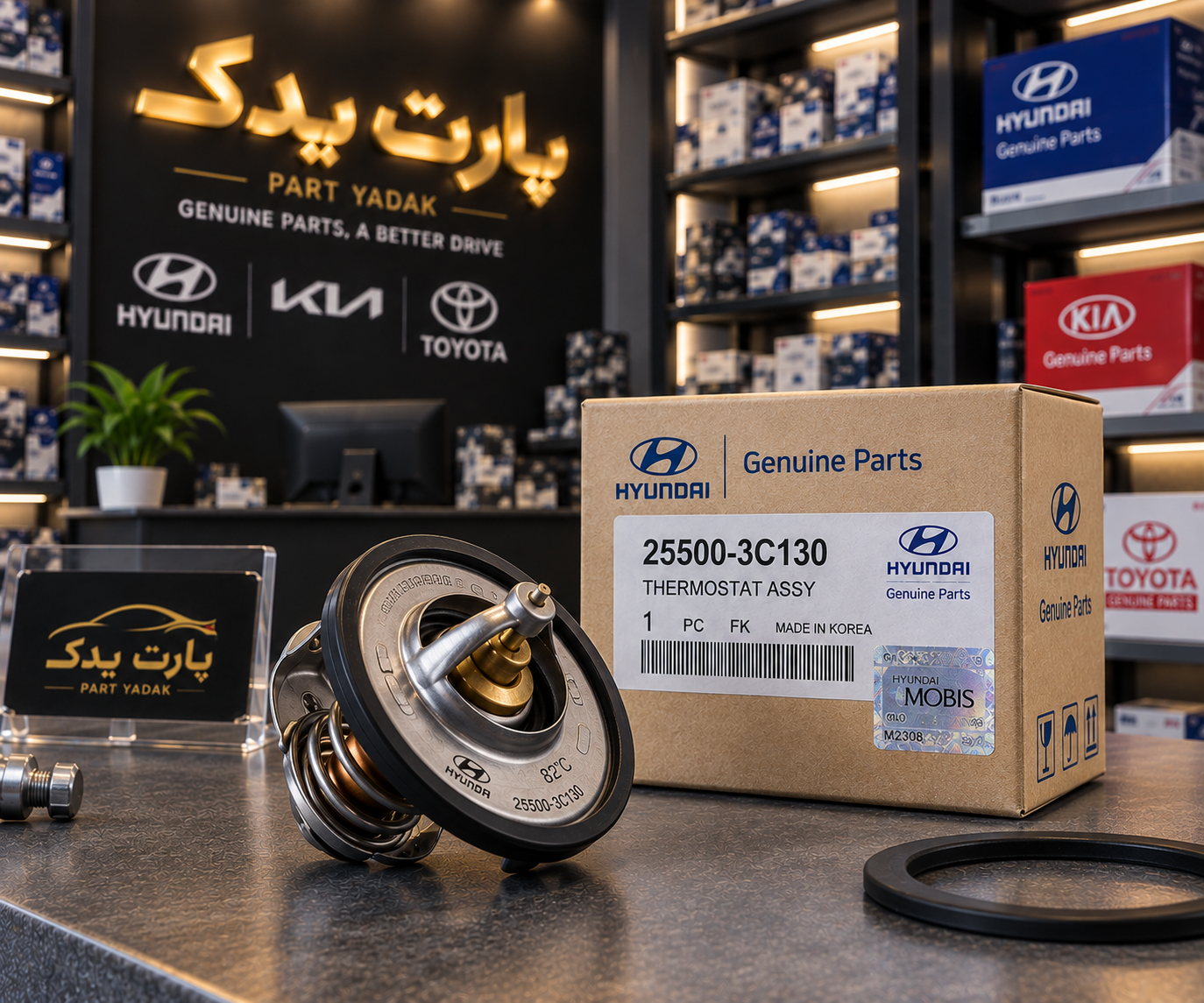 ترموستات هیوندای وراکروز، آزرا و سانتافه – اورجینال GENIUNE – کد فنی 255003C130